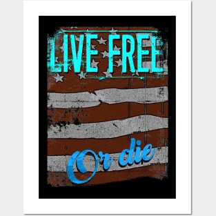 Live Free American Flag Posters and Art